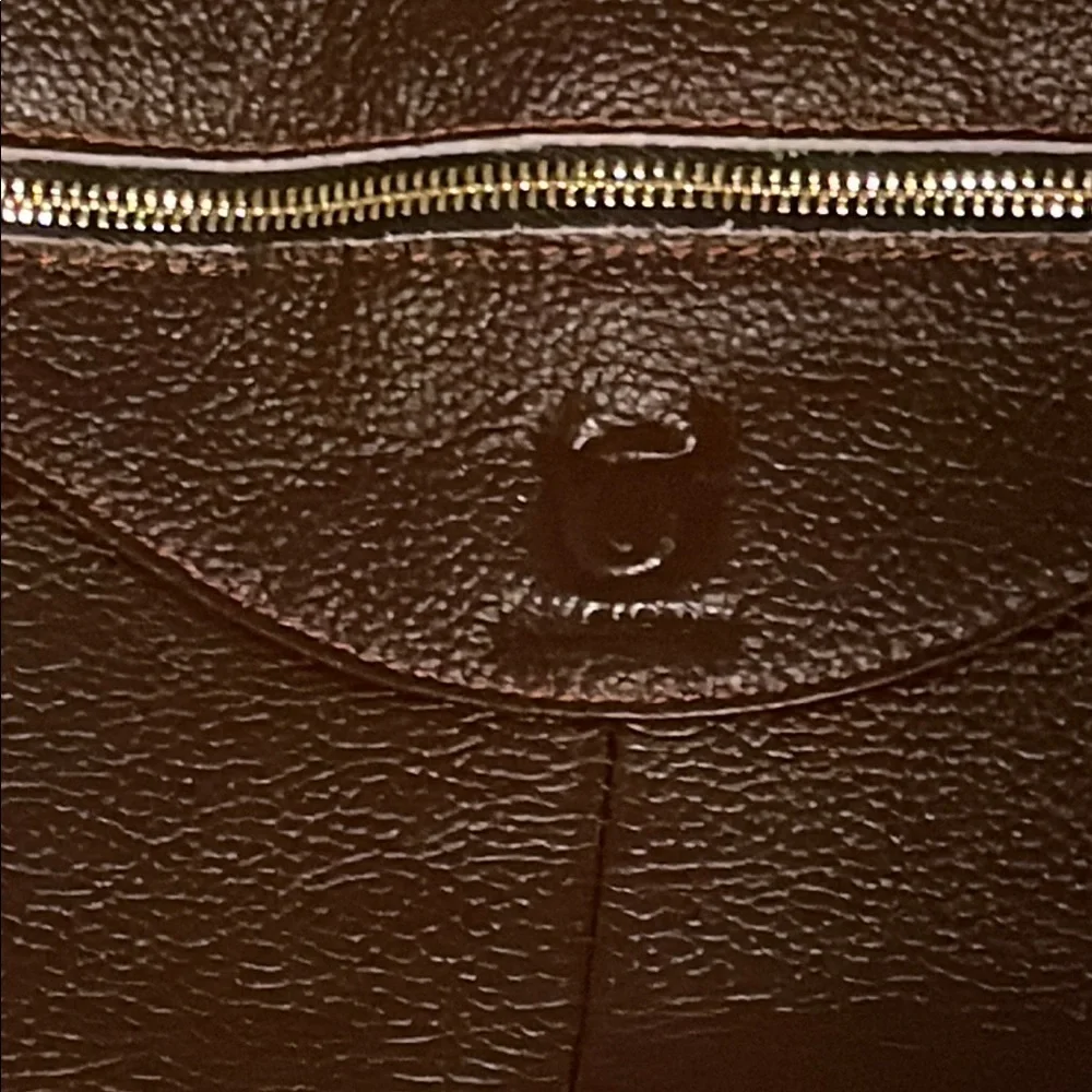 Brown Leather Executive Briefcase with Sleek Design
